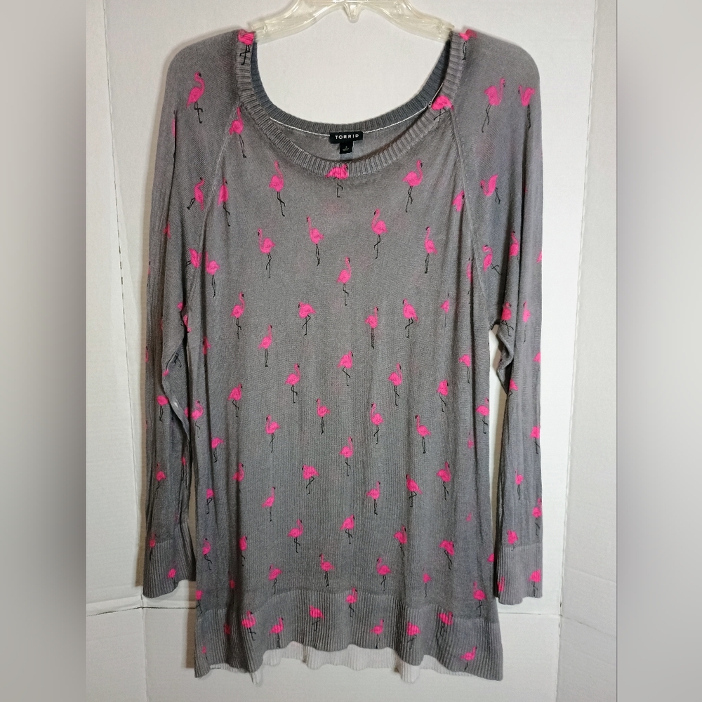 Torrid Gray Long Sleeve Relaxed Light Weight Sweater Size 3X